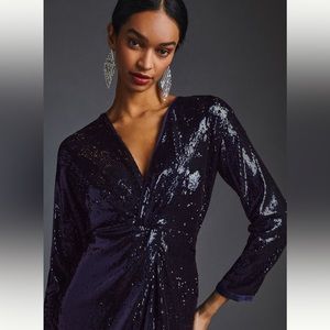 COPY - Anthropologie Twist Front Sequins Dress